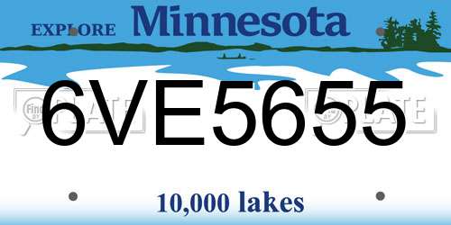 6VE5655 Minnesota License Plate