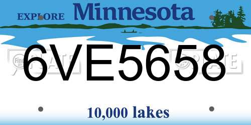 6VE5658 Minnesota License Plate