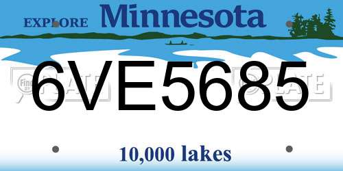 6VE5685 Minnesota License Plate