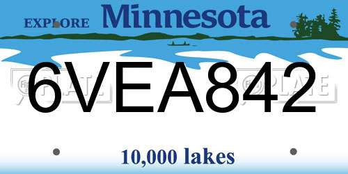 6VEA842 Minnesota License Plate