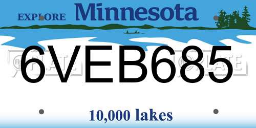 6VEB685 Minnesota License Plate