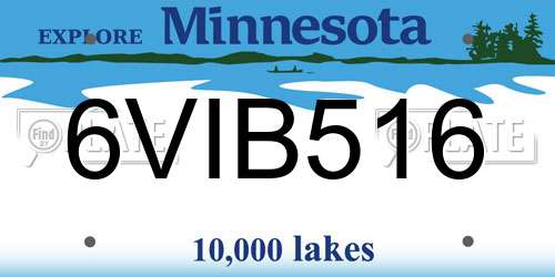 6VIB516 Minnesota License Plate