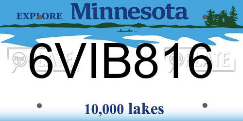 6VIB816 Minnesota License Plate