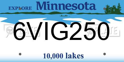 6VIG250 Minnesota License Plate