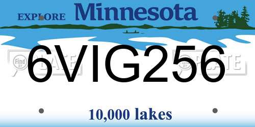 6VIG256 Minnesota License Plate