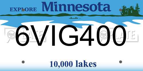 6VIG400 Minnesota License Plate