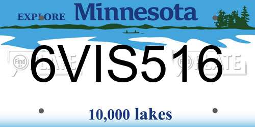 6VIS516 Minnesota License Plate