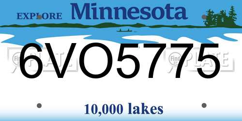 6VO5775 Minnesota License Plate