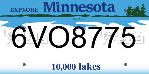 6VO8775 Minnesota License Plate