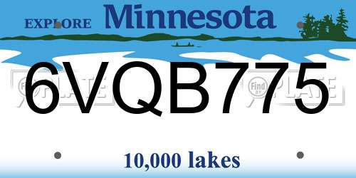 6VQB775 Minnesota License Plate