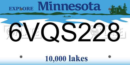 6VQS228 Minnesota License Plate