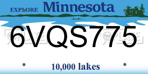 6VQS775 Minnesota License Plate