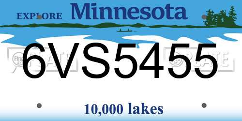 6VS5455 Minnesota License Plate
