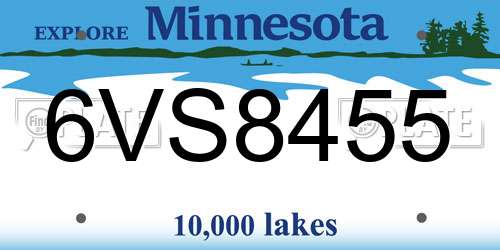 6VS8455 Minnesota License Plate