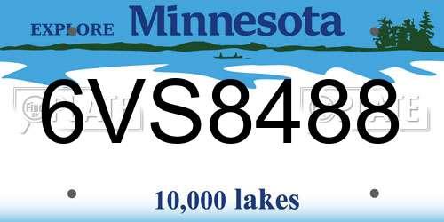 6VS8488 Minnesota License Plate