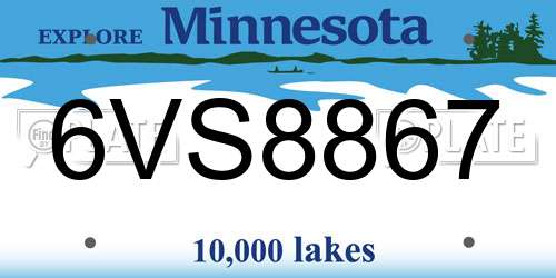 6VS8867 Minnesota License Plate