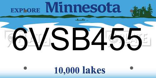 6VSB455 Minnesota License Plate