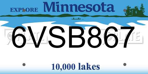 6VSB867 Minnesota License Plate