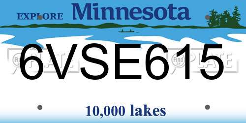 6VSE615 Minnesota License Plate