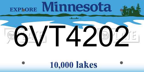 6VT4202 Minnesota License Plate