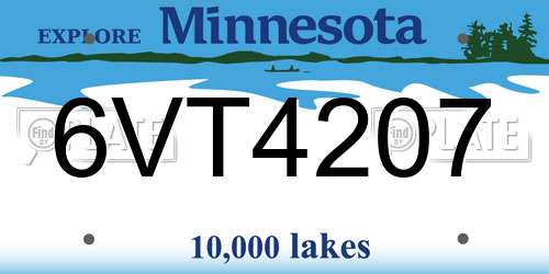 6VT4207 Minnesota License Plate