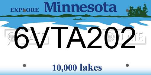 6VTA202 Minnesota License Plate