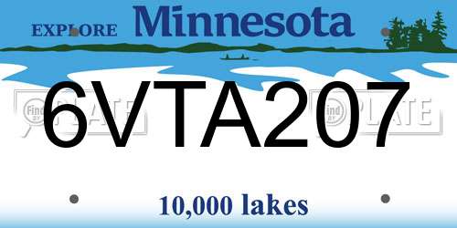 6VTA207 Minnesota License Plate
