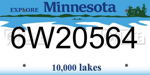 6W20564 Minnesota License Plate