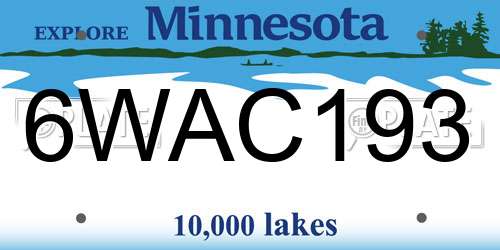 6WAC193 Minnesota License Plate