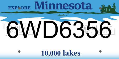 6WD6356 Minnesota License Plate