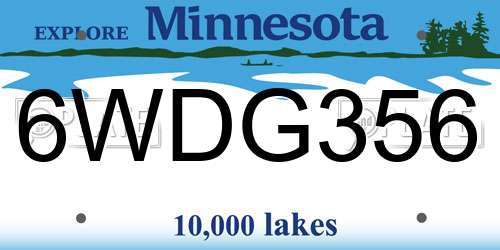 6WDG356 Minnesota License Plate