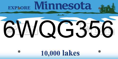 6WQG356 Minnesota License Plate