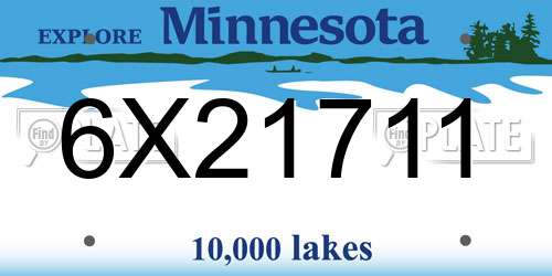 6X21711 Minnesota License Plate