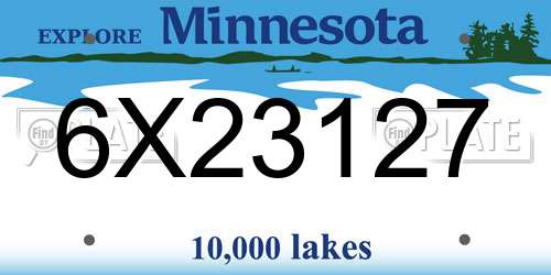 6X23127 Minnesota License Plate