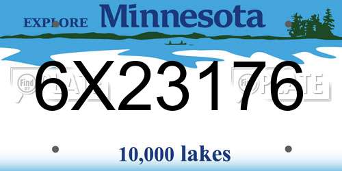 6X23176 Minnesota License Plate