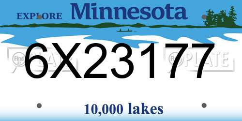 6X23177 Minnesota License Plate