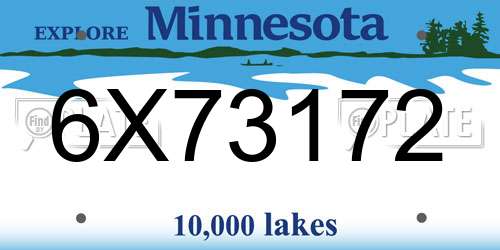 6X73172 Minnesota License Plate