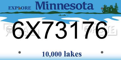 6X73176 Minnesota License Plate