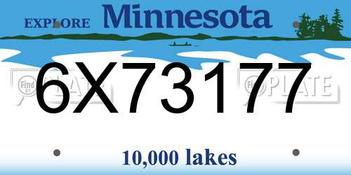 6X73177 Minnesota License Plate
