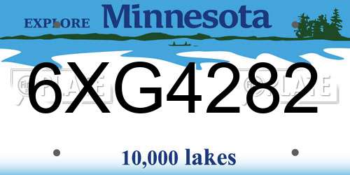 6XG4282 Minnesota License Plate