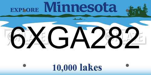 6XGA282 Minnesota License Plate