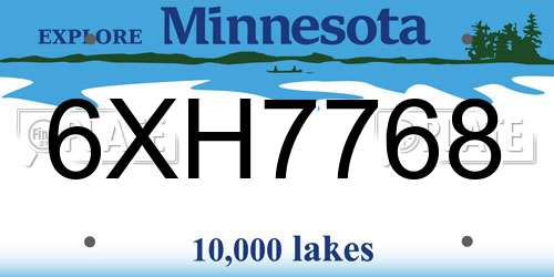 6XH7768 Minnesota License Plate