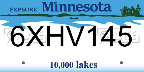 6XHV145 Minnesota License Plate