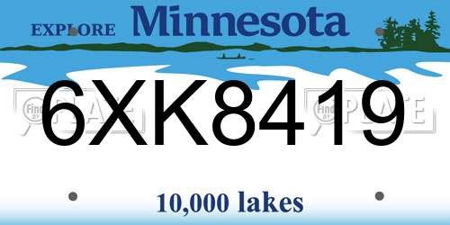 6XK8419 Minnesota License Plate