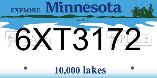 6XT3172 Minnesota License Plate