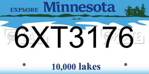 6XT3176 Minnesota License Plate