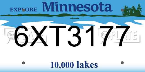 6XT3177 Minnesota License Plate