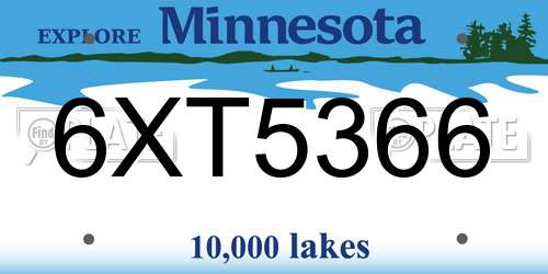 6XT5366 Minnesota License Plate
