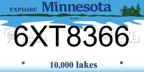 6XT8366 Minnesota License Plate