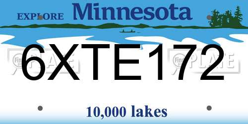 6XTE172 Minnesota License Plate